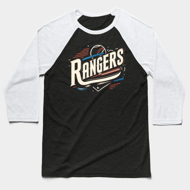 Rangers Fan Vintage Design Baseball T-Shirt by Trendsdk